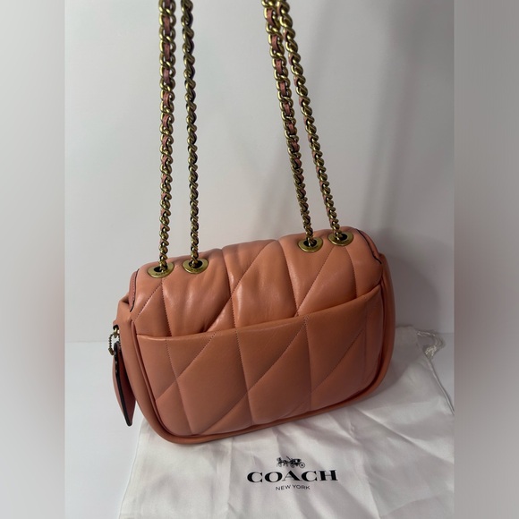 Coach Pillow Madison Shoulder Bag With Quilting C8560 Nappa Leather In Coral EUC - Picture 16 of 16